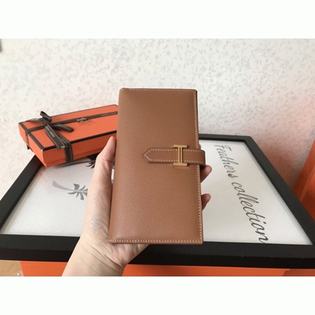 Brown Epsom Fake Hermes Bearn Wallet angle 3