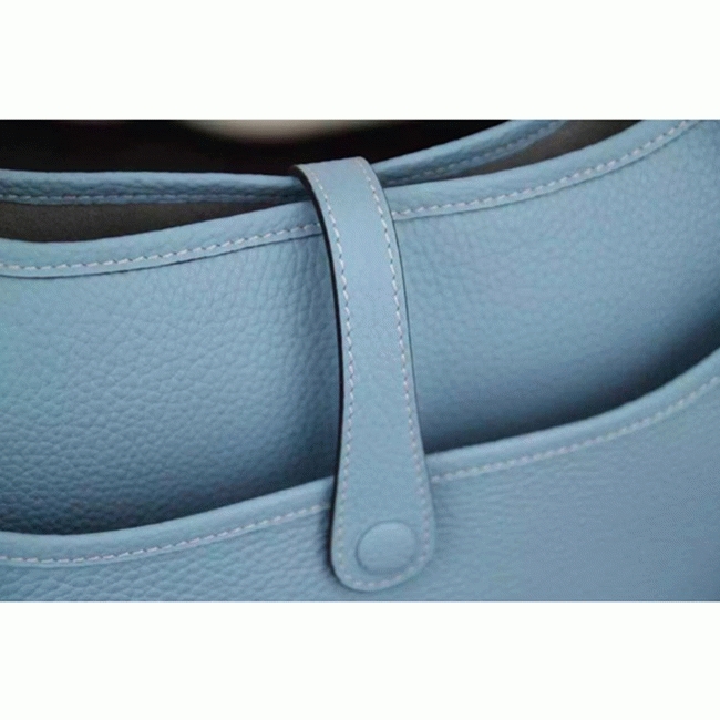 Light Blue Evelyne III PM Bag Designer Replica Hermes Soft Hue Tote angle 5