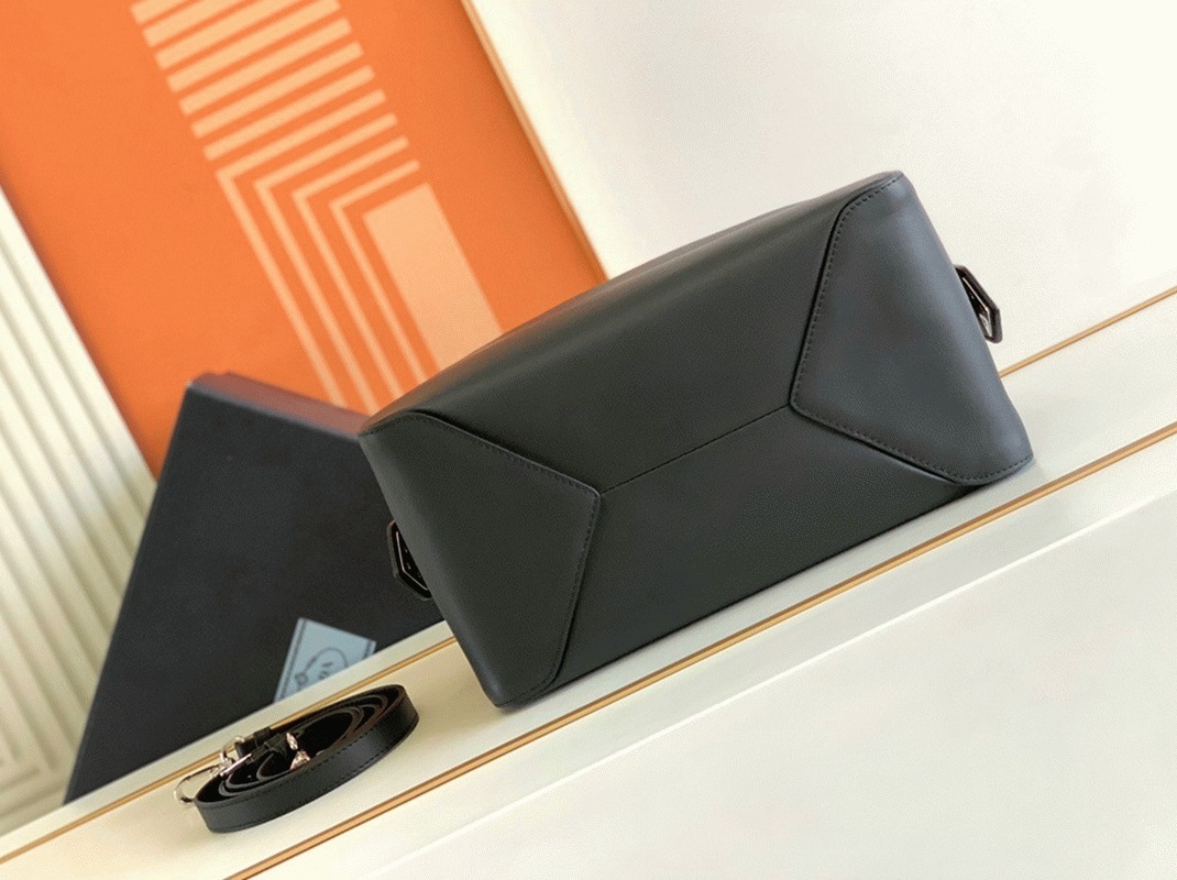 Prada Supernova Small Top Handle Bag Fake in Black angle 5