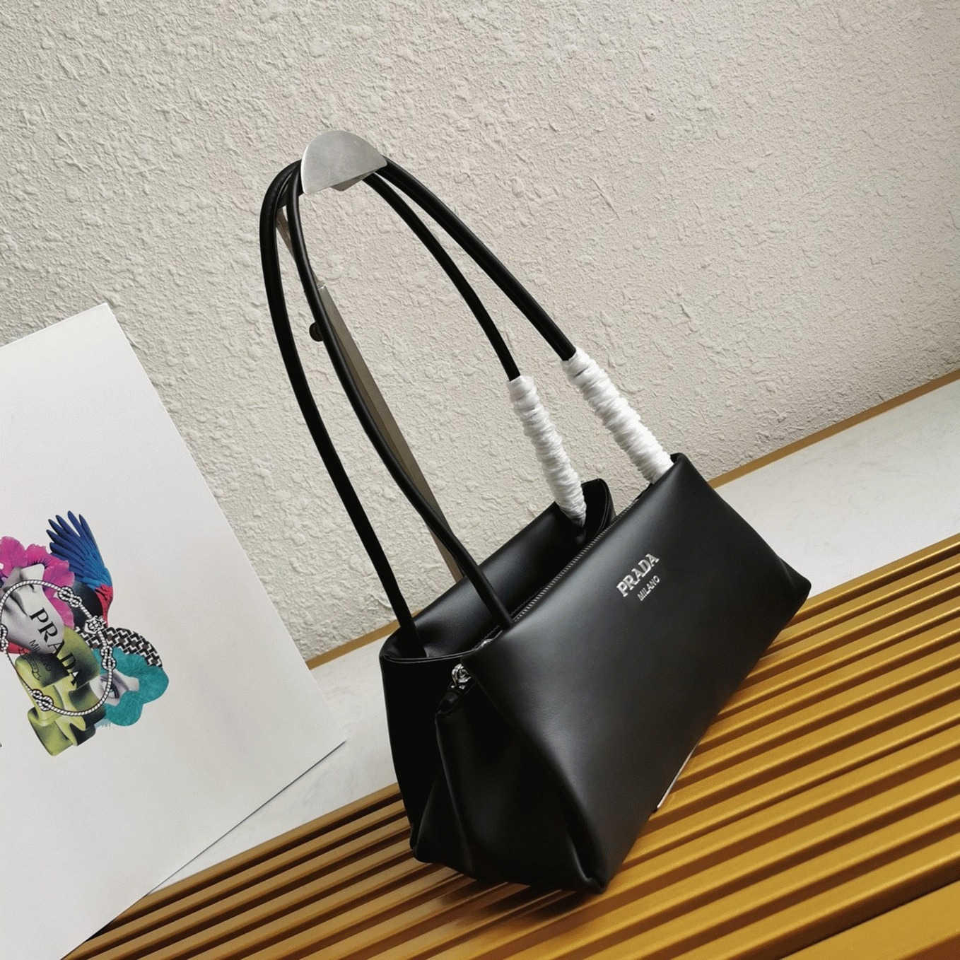 Prada Supernova Small Shoulder Bag Replica in Black angle 3