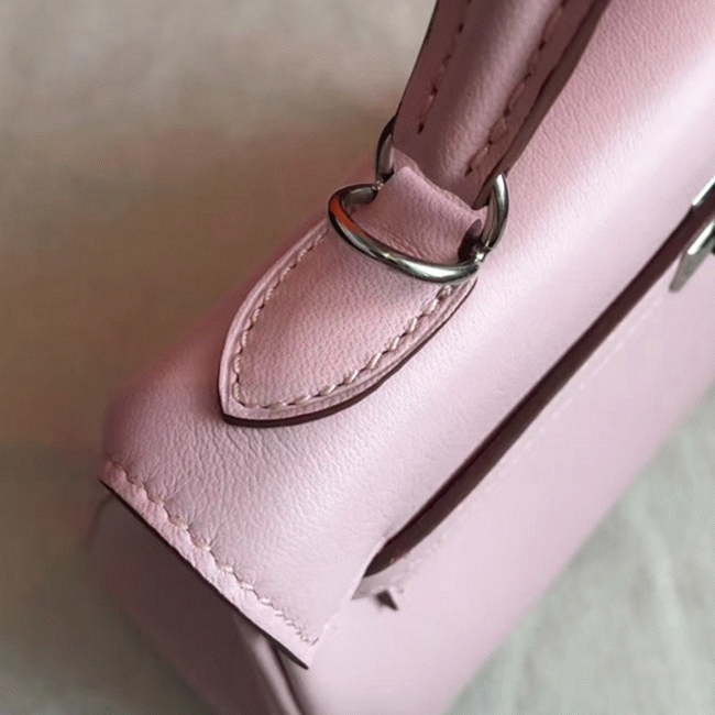 Rose Dragee Swift Replica Hermes Kelly 25cm Graceful Bag angle 2