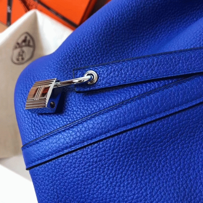 Electric blue knockoff Hermes Picotin Lock 22cm handbag angle 2