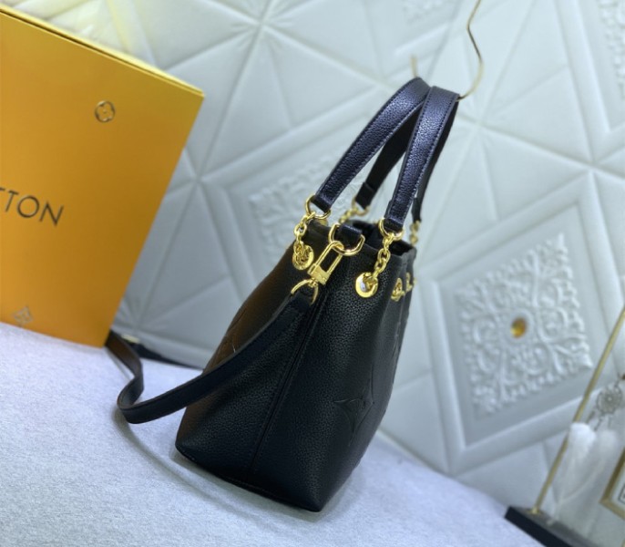 Louis Vuitton Monogram Empreinte Leather Bundle Bag In Black angle 3