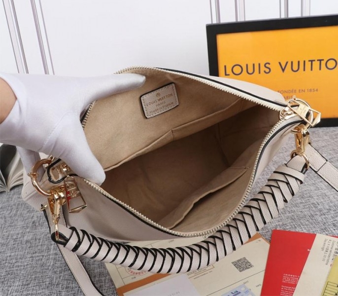 Louis Vuitton Monogram Empreinte Leather Maida Hobo In Cream angle 5