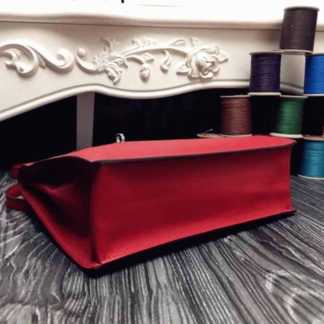 Red Swift Leather Fake Hermes Kelly Danse Chic Handbag angle 5