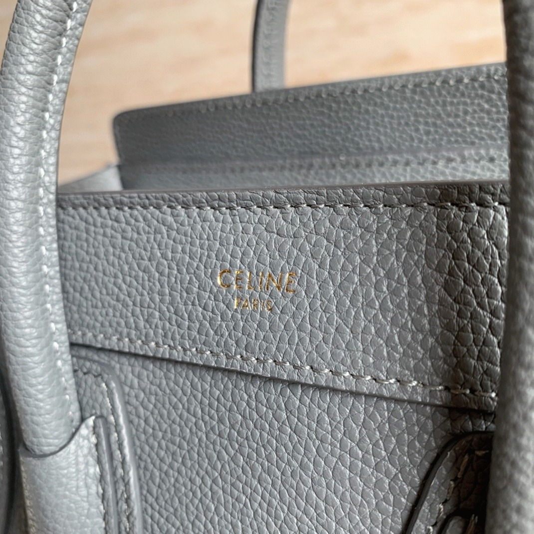 Celine Nano Luggage Tote Bag Faux in Kohl angle 5
