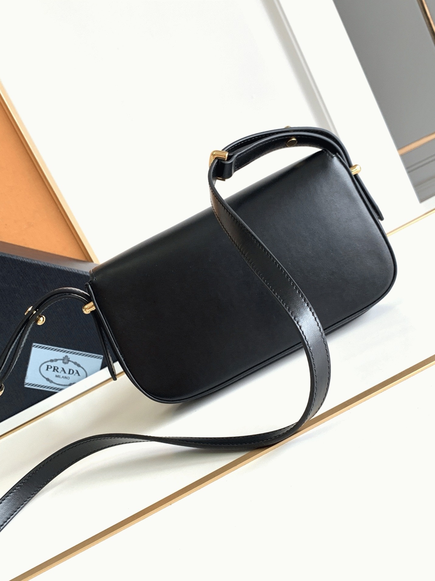 Prada Shoulder Bag Replica in Black angle 3