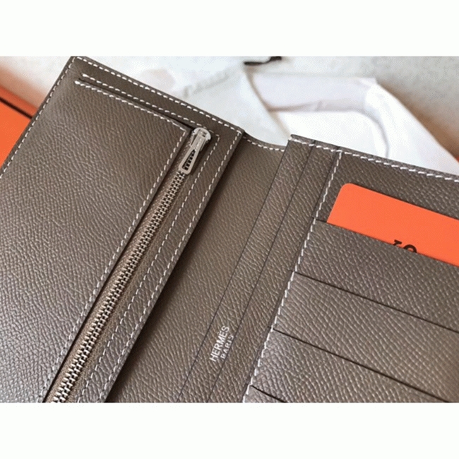 Black Taupe Fake Hermes Bearn Wallet angle 4