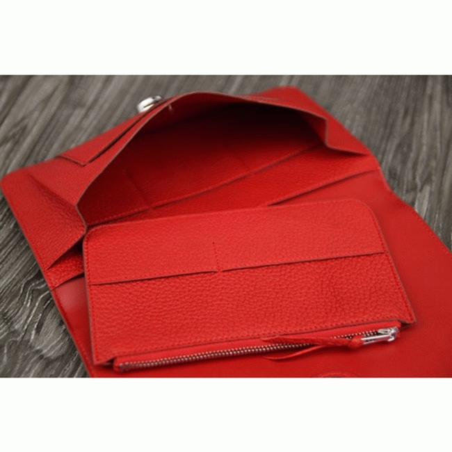Red AAA replica Hermes Dogon combine wallet angle 2
