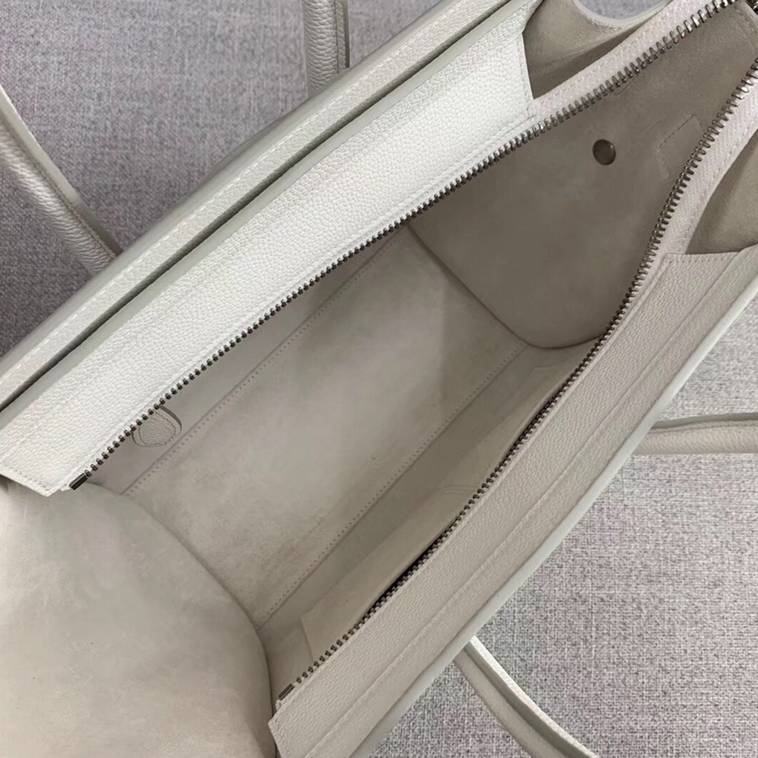 Celine Micro Luggage Tote Bag Fake in White angle 4