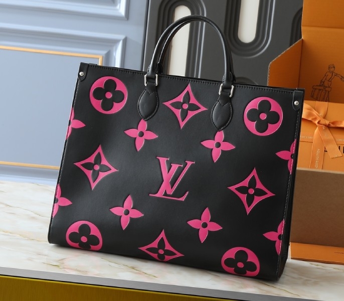 Monogram Empreinte OnTheGo GM Tote In Black And Magenta Pink