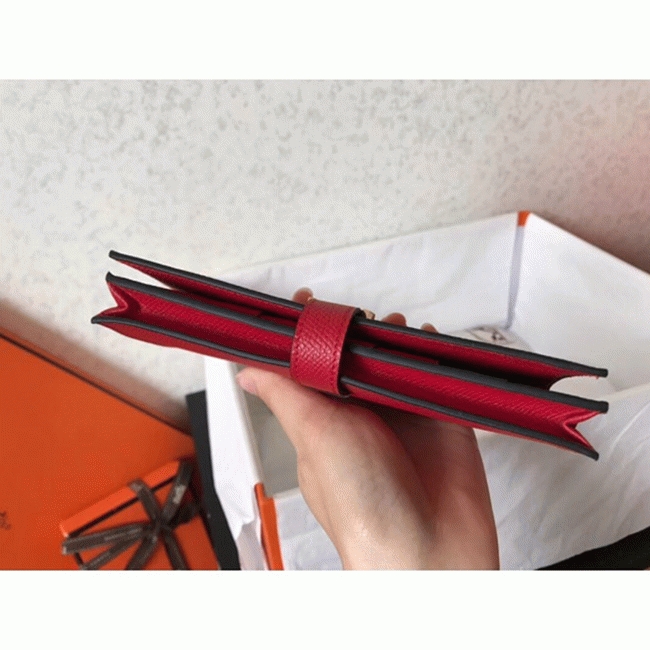 Red Epsom Fake Hermes Bearn Wallet angle 5