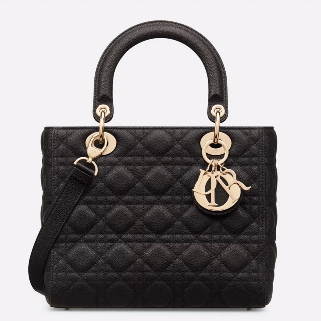 Dior Lady Dior Medium Bag Fake in Noir