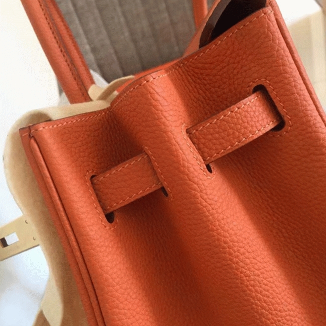 Orange Hermes Birkin 35cm Deluxe Knockoff Tote angle 2