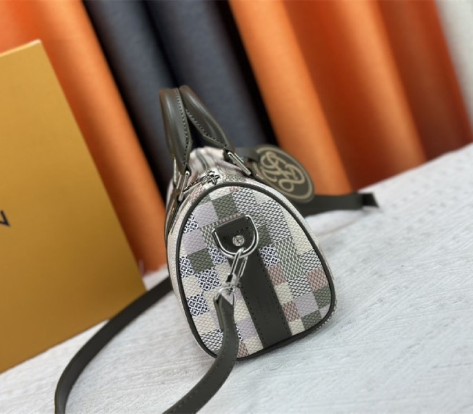 Louis Vuitton Damoflage Canvas Keepall Bandouliere 25 In Khaki angle 3