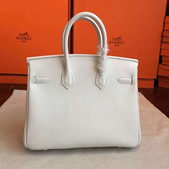 Premium Replica White Hermes Birkin 25cm Handbag angle 2
