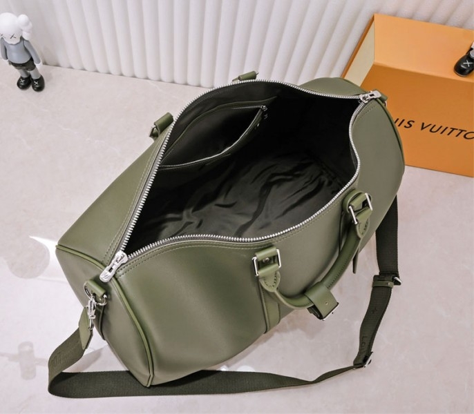 Louis Vuitton Aerogram Keepall Bandouliere 50 Travel Bag In Khaki angle 5