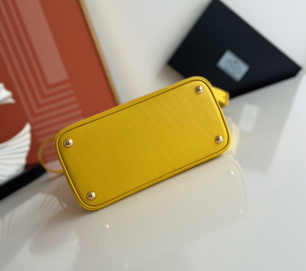 Yellow Prada Double Mini Bag Fake angle 2