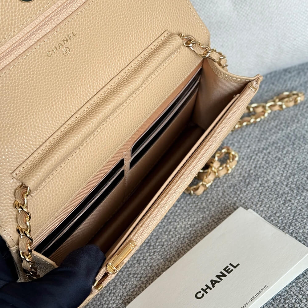 Chanel classic chain wallet angle 4