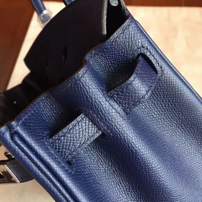 AAA Replica Hermes Birkin 25cm in Sapphire Blue angle 4