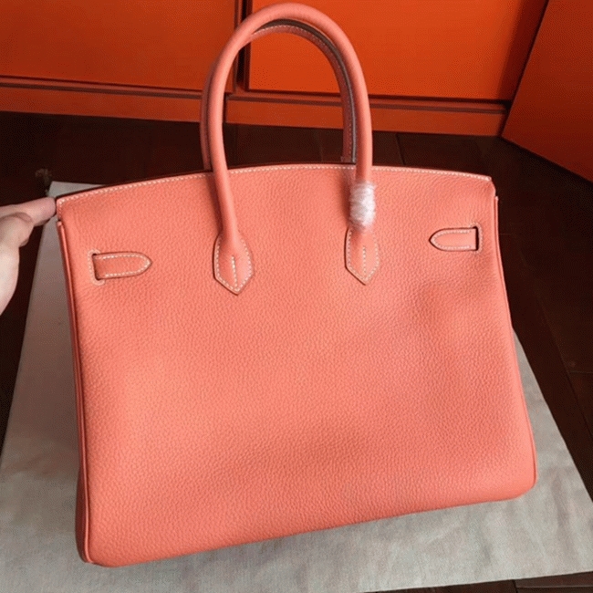 Crevette Shade Fake Designer Hermes Birkin 40cm Purse angle 3