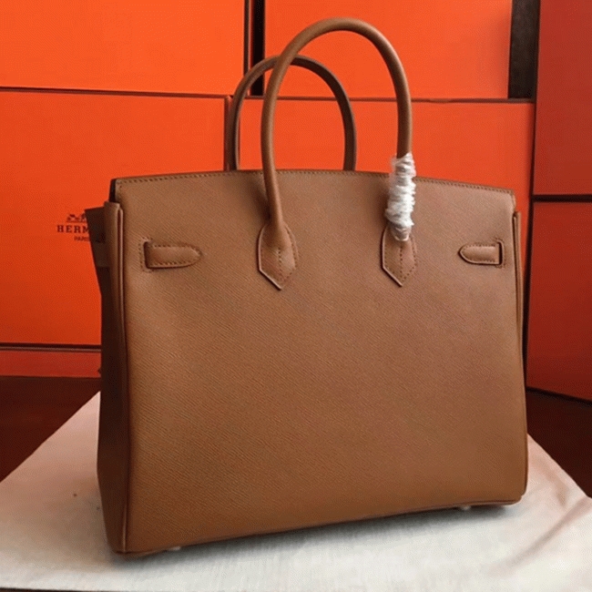 Brown Luxury Replica Hermes Birkin 35cm Handbag angle 3