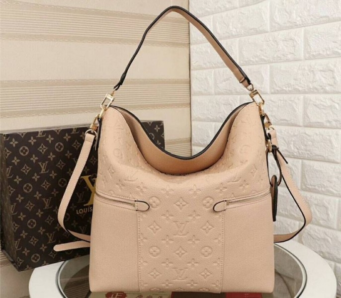 Louis Vuitton Monogram Empreinte Melie Hobo In Beige angle 3
