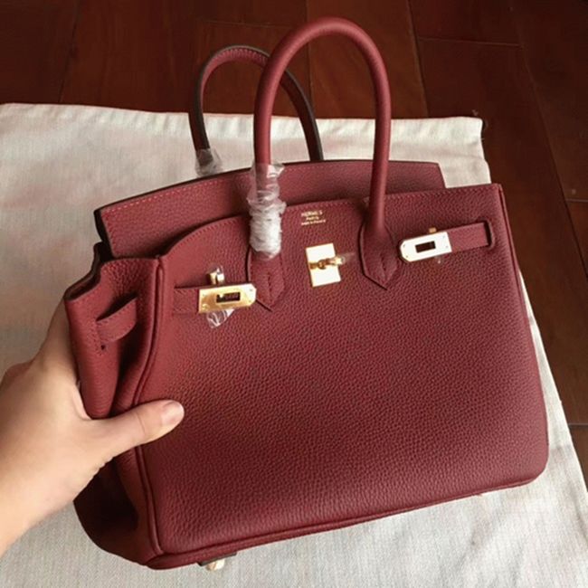 Bordeaux Hermes Birkin 25cm Faux Quality Replica angle 2
