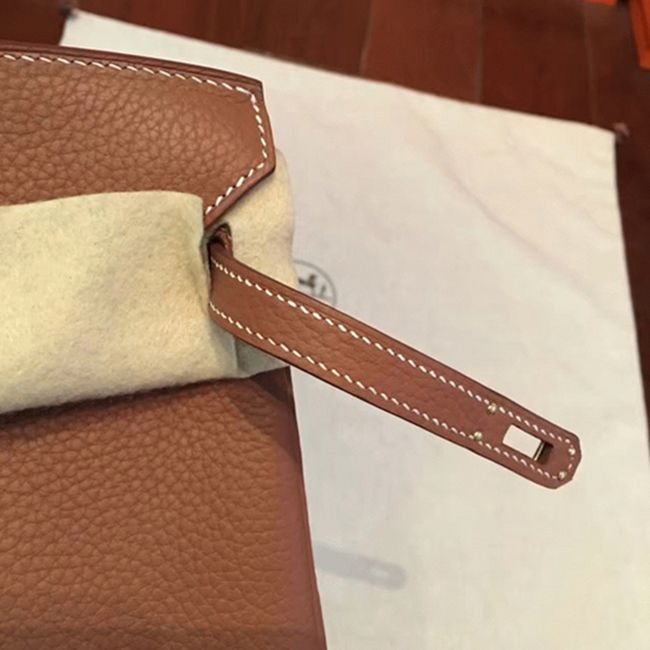1:1 Premium Brown Hermes Birkin 25cm Fake Bag angle 4