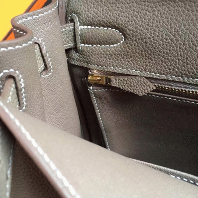 Etoupe Best Value Replica Hermes Birkin 35CM Purse angle 3
