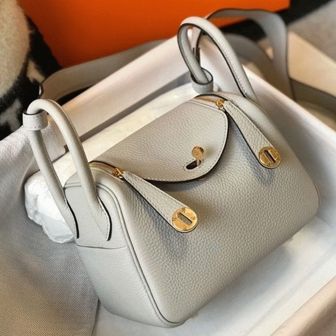Best replica Hermes Lindy Mini handbag in pearl grey