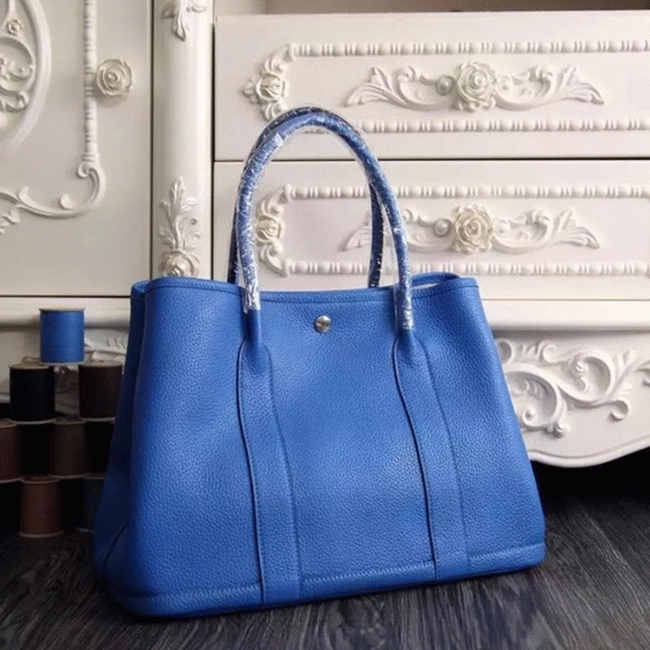 Blue Top Replica Hermes Garden Party 36cm Canvas Handbag angle 3