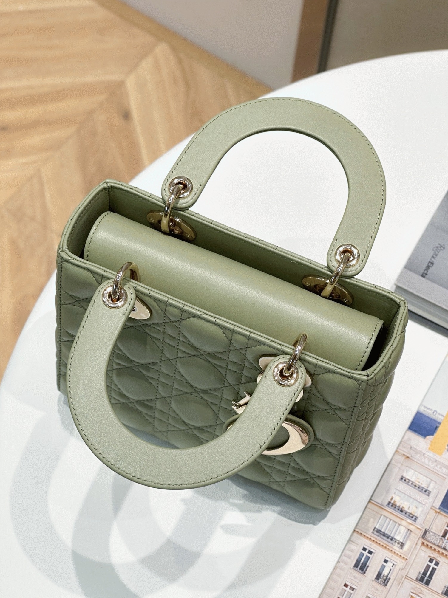 Dior Small Lady Dior My ABCDior Bag Knockoff in Ethereal Green angle 5
