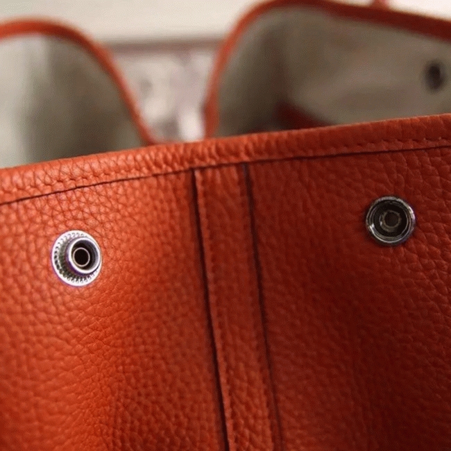 Orange Fake Luxury Hermes Garden Party 30cm Canvas Tote angle 2