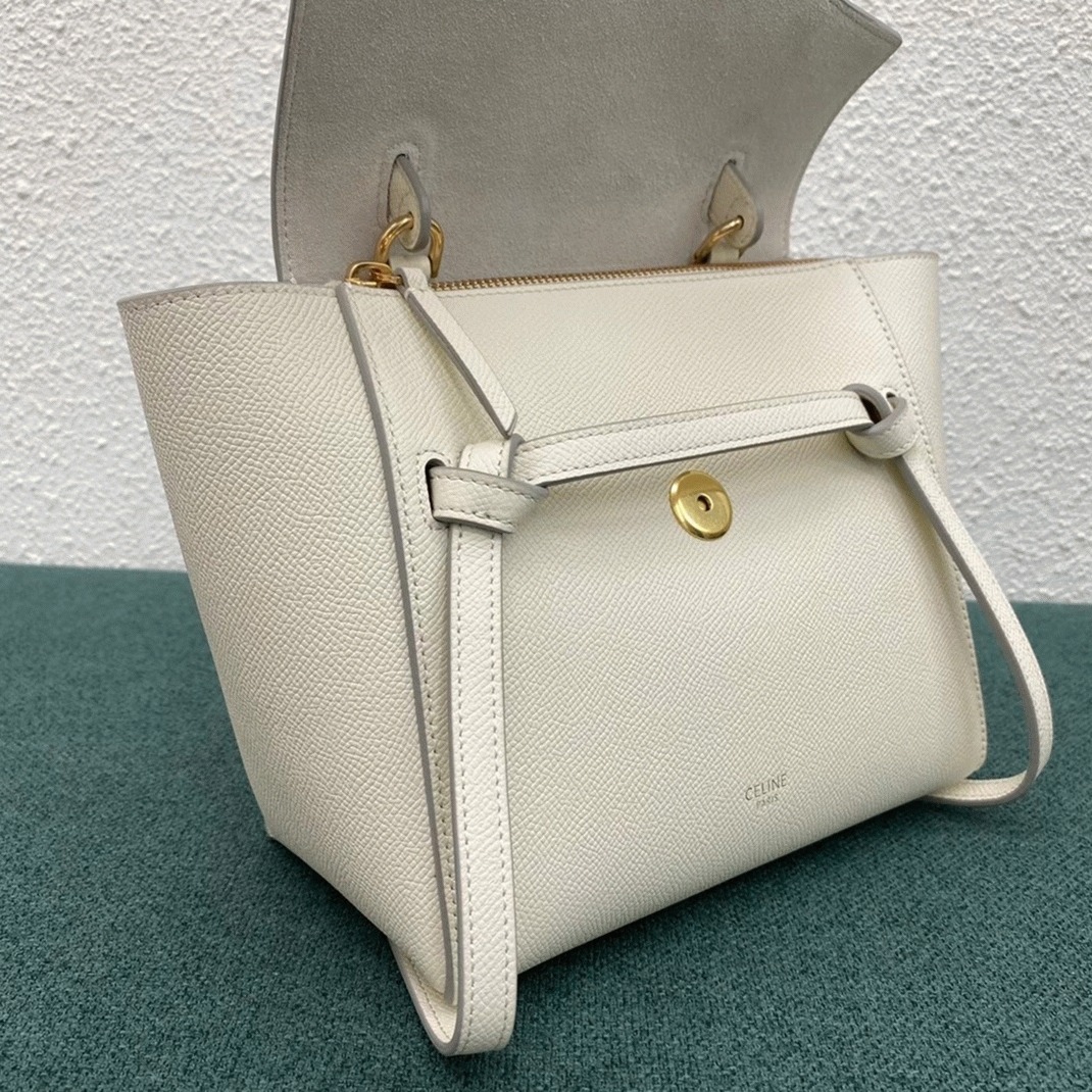 Celine Belt Nano Bag Knockoff in White angle 2