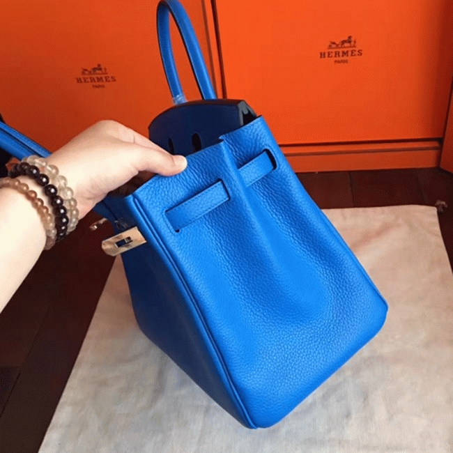 Blue Hydra Fake Designer Hermes Birkin 35cm Bag angle 3