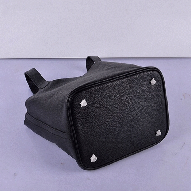Black knockoff Hermes Picotin Lock handbag angle 2
