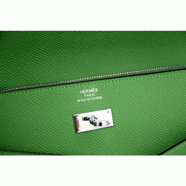 Bamboo designer replica Hermes Kelly Longue wallet angle 4