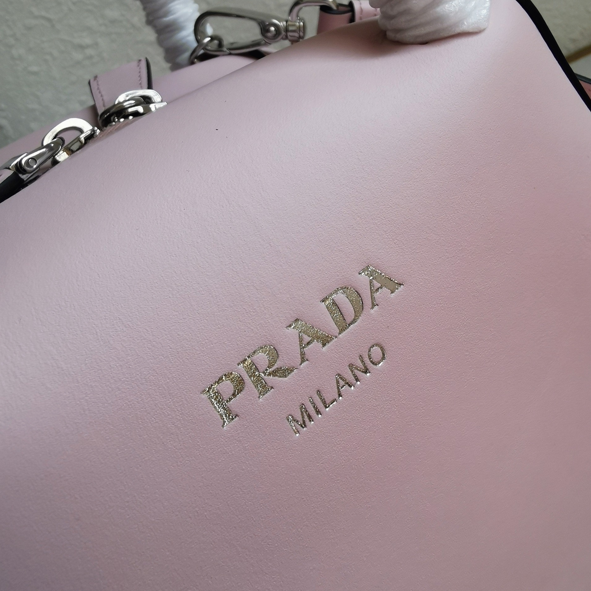 Prada Supernova Small Top Handle Bag Knockoff in Pink angle 3