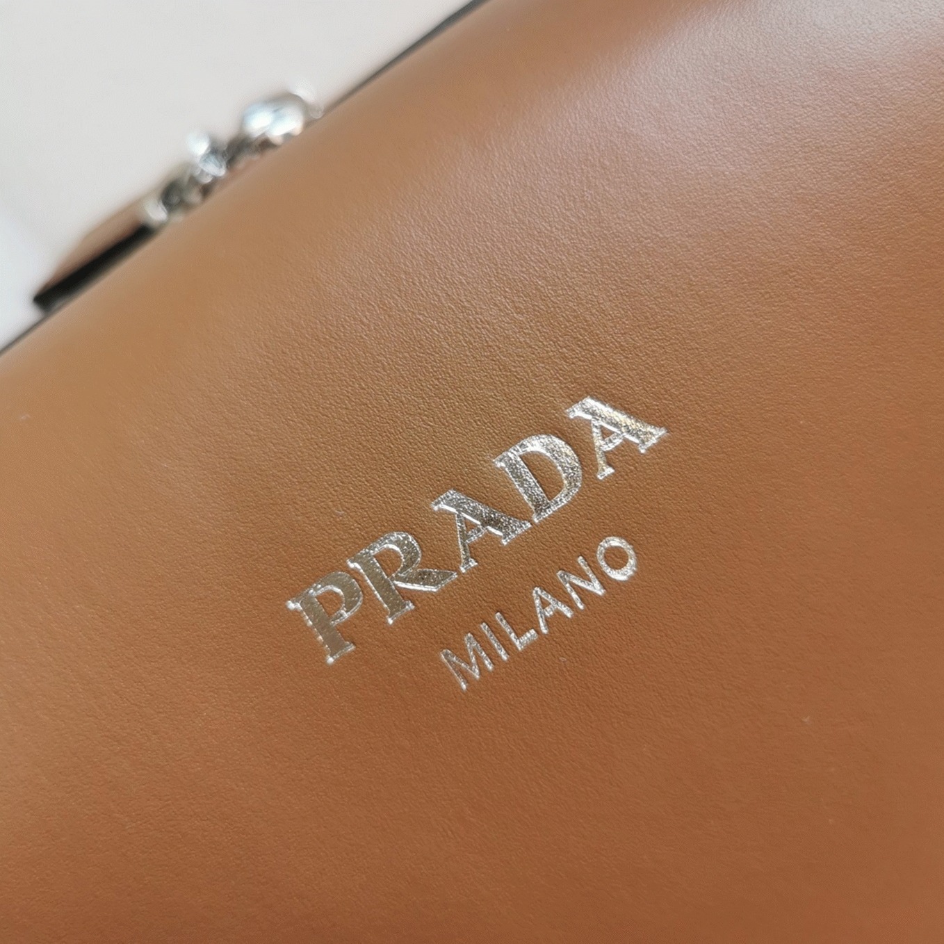 Prada Supernova Medium Top Handle Bag Replica in Brown angle 2