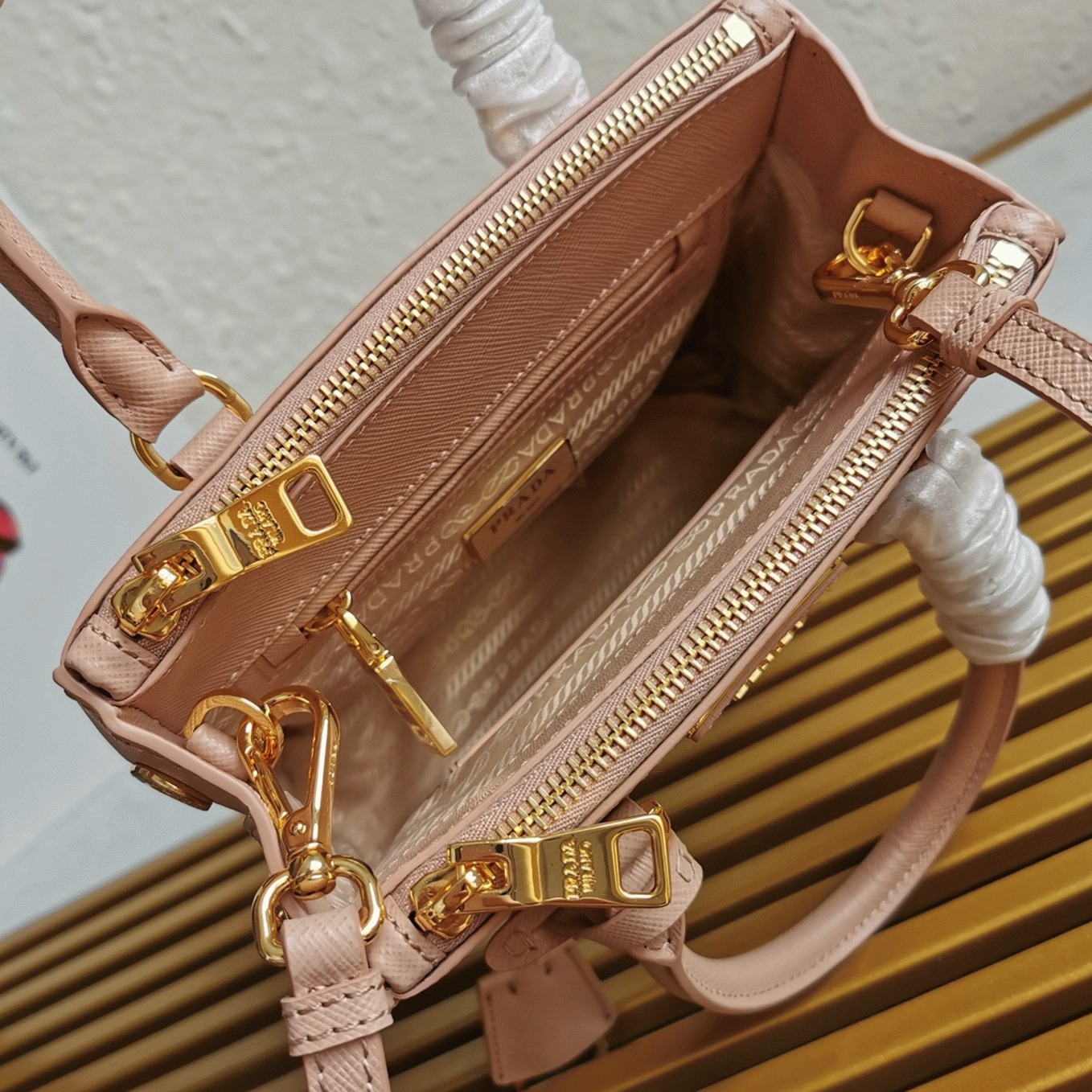 Powder Pink Prada Mini Galleria Bag Knock Off angle 3