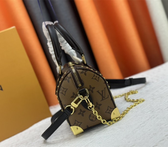 Louis Vuitton Monogram Canvas Cruise 2025 Speedy 20 Trunk Bag In Black angle 4