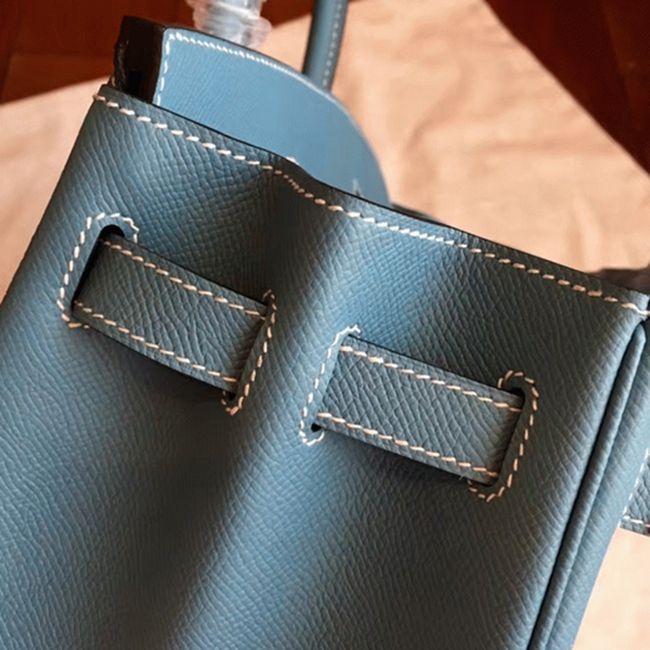 Blue Jean Hermes Birkin 30cm Imitation Handbag angle 5