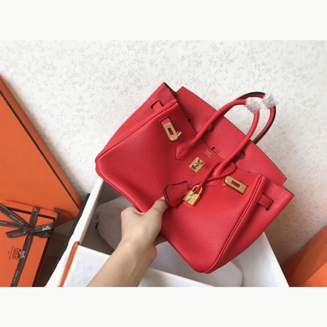 Red Hermes Birkin 25cm AAA Grade Knockoff angle 3