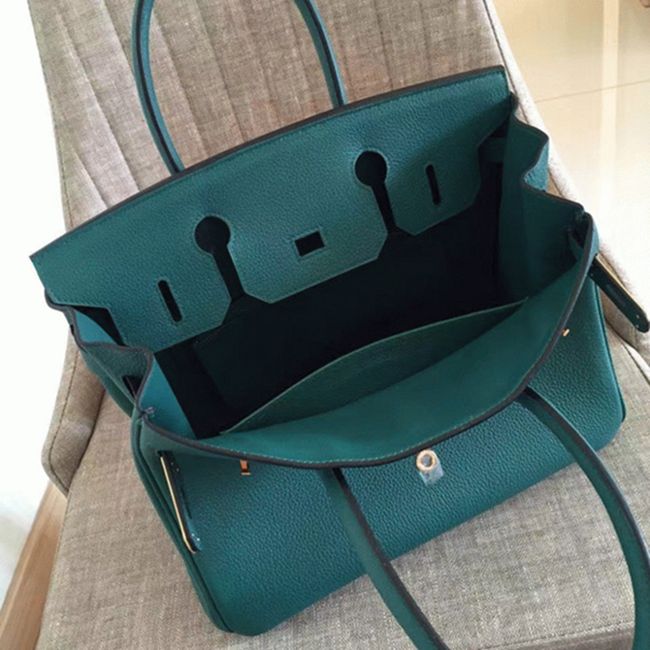 1:1 Copy Hermes Birkin 30cm Bag in Malachite Shade angle 4