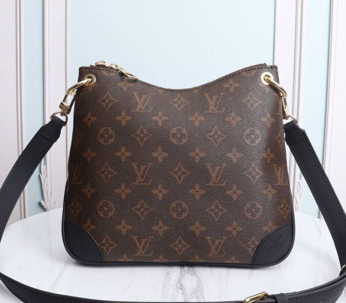 Louis Vuitton Monogram Canvas Odeon PM Bag In Black angle 5