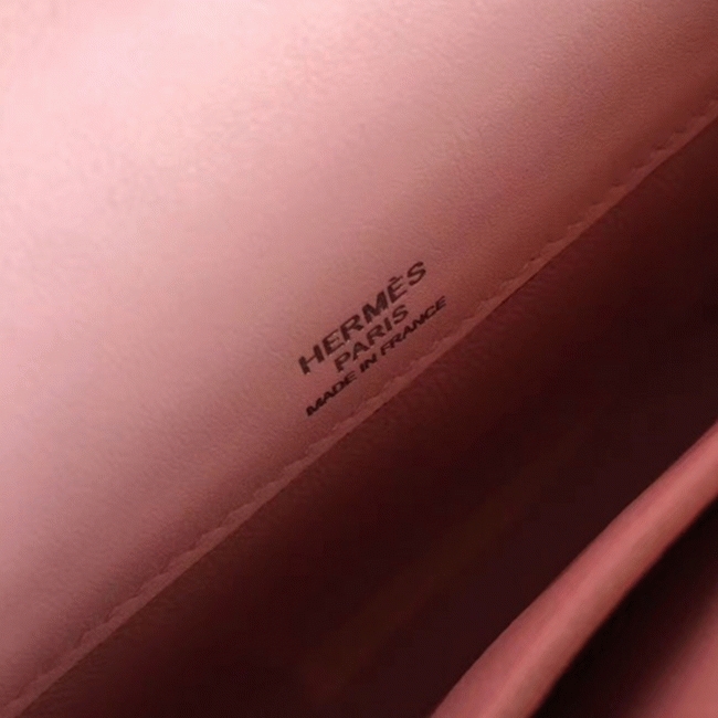 Rose Dragee Swift Knockoff Hermes Kelly Cut Clutch Soft Pastel Bag angle 4