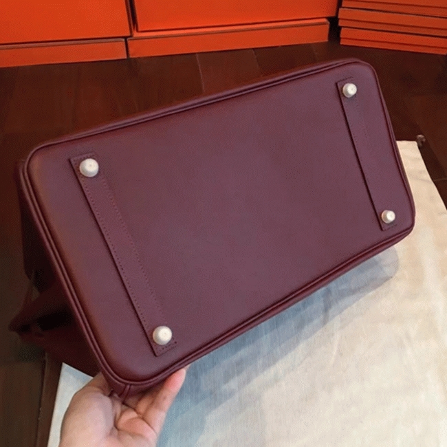 Bordeaux Imitation Copy Hermes Birkin 40cm Handbag angle 2