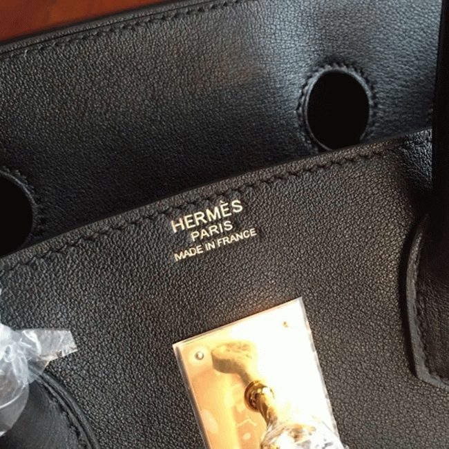 Black Imitation Designer Hermes Birkin 35cm Purse angle 2