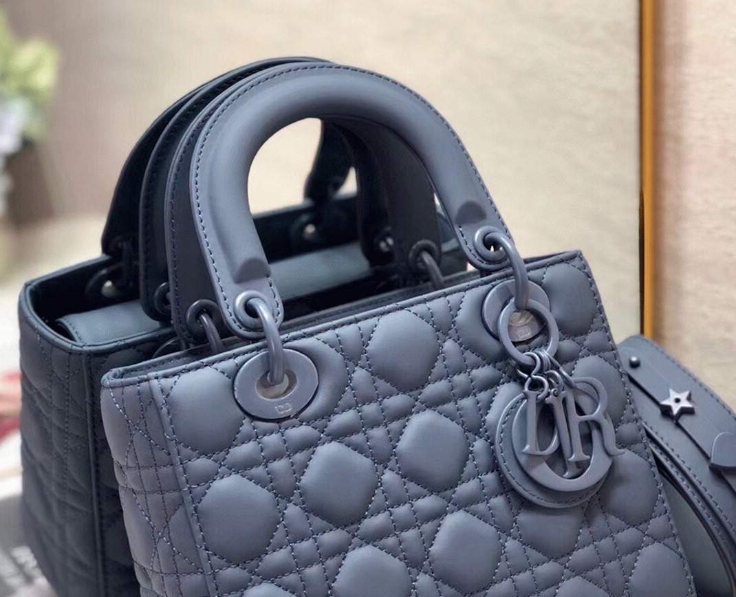 Dior Small Lady Dior My ABCDior Bag Replica in Blue angle 5